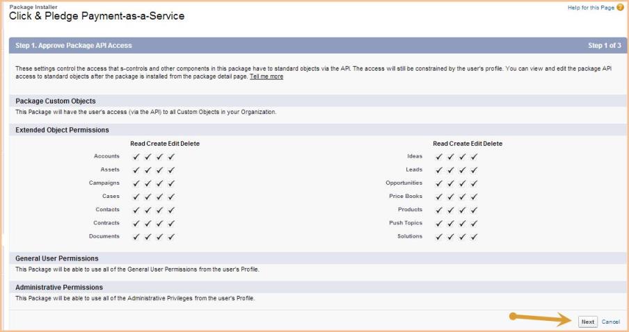 Approve Package API Access